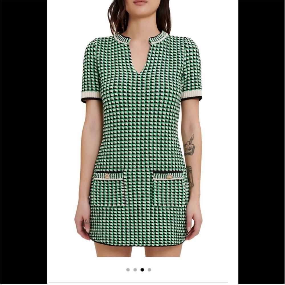 Roxanne Tricolor Knit Mini Dress